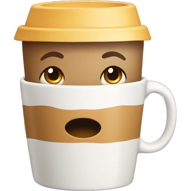 Kaffeebecher mit Deckel verschüttet emoji