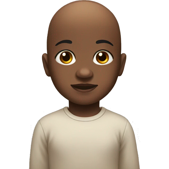 Black, baby, bald emoji