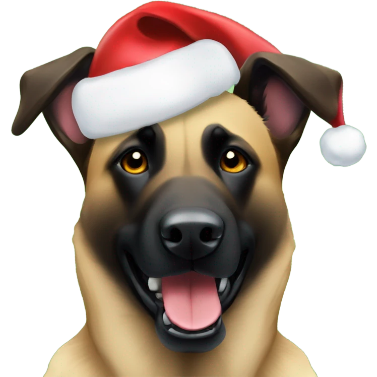 Dark Belgian malinois; Anatolian Shepherd Christmas emoji