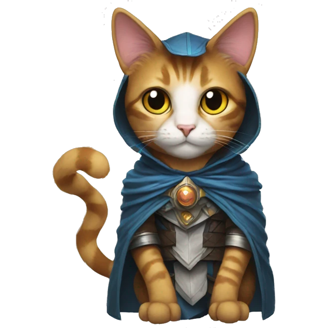 cat in a magic the gathering costume emoji