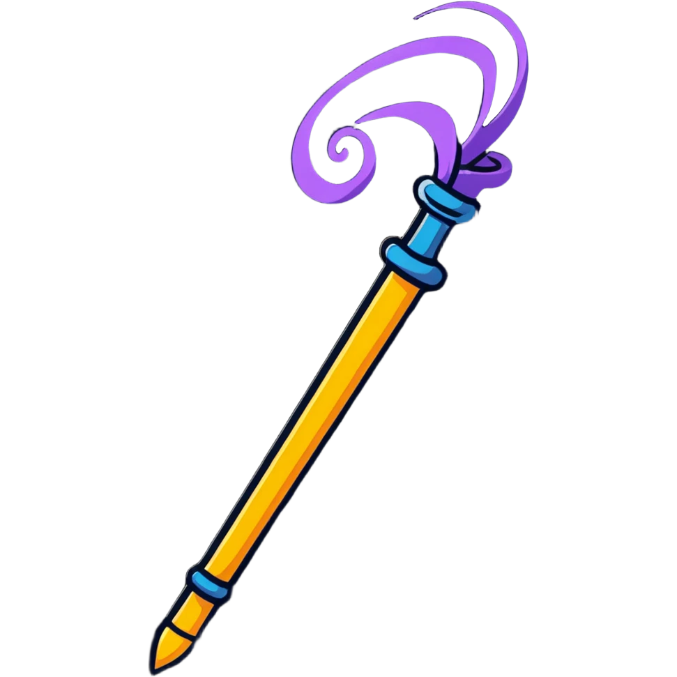 Wand with magic swirling around emoji