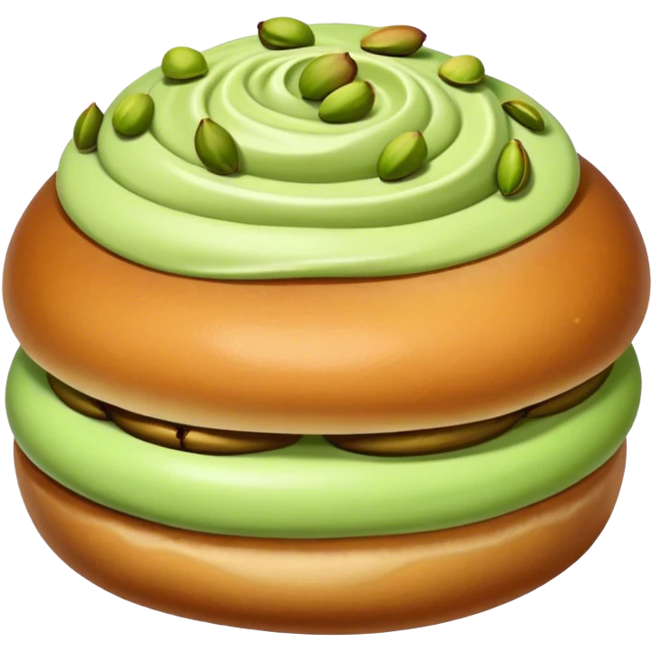 Bun with pistachio cream  emoji