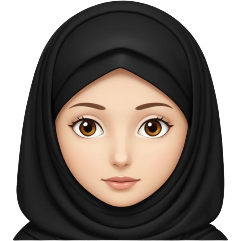 white girl with black hijab emoji