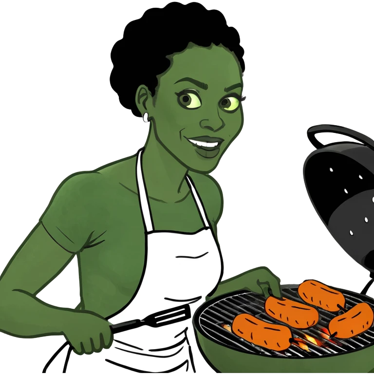 Bald head black women grilling emoji