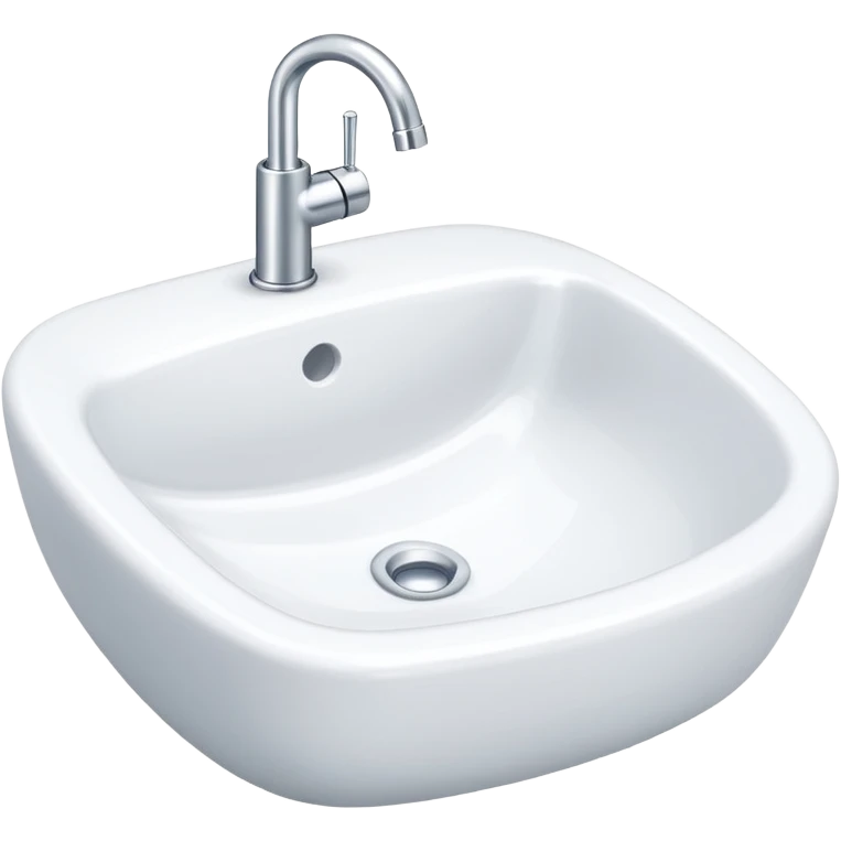 A white porcelain bathroom water sink emoji