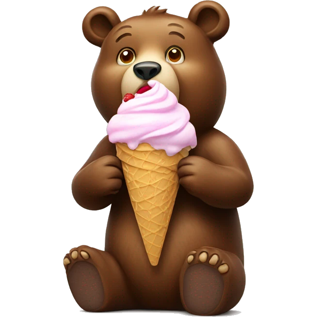 bear eat ice cream  emoji