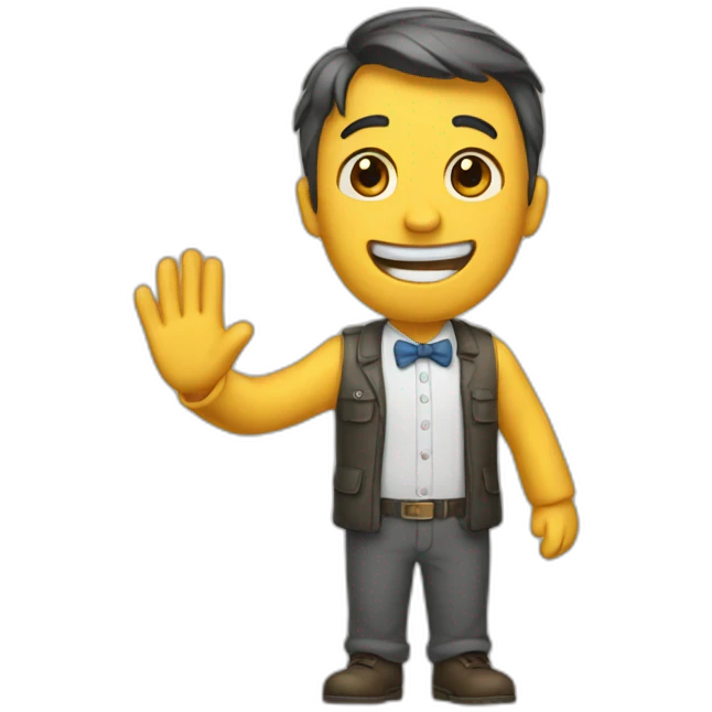 Waving goodbye happily  emoji