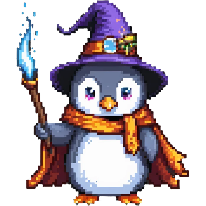 penguin wizard casting spell emoji