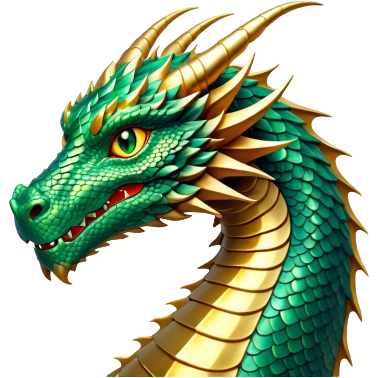 cinematic-noble-dragon-portrait-emoji,-poised-and-majestic,-with-a-sinuous,-elongated-body-covered-in-intricately-detailed,-shimmering-scales-in-hues-of-emerald-and-gold,-and-piercing,-fiery-eyes-that-reflect-ancient-wisdom; emoji