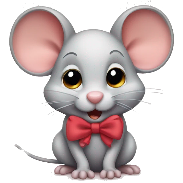 Cute mouse with a bow  emoji
