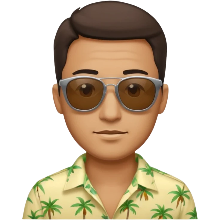 man with sunglasses and summer shirt emoji