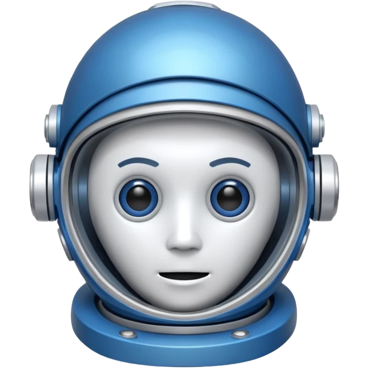 tête de robot cosmonaute bleu et blanc emoji