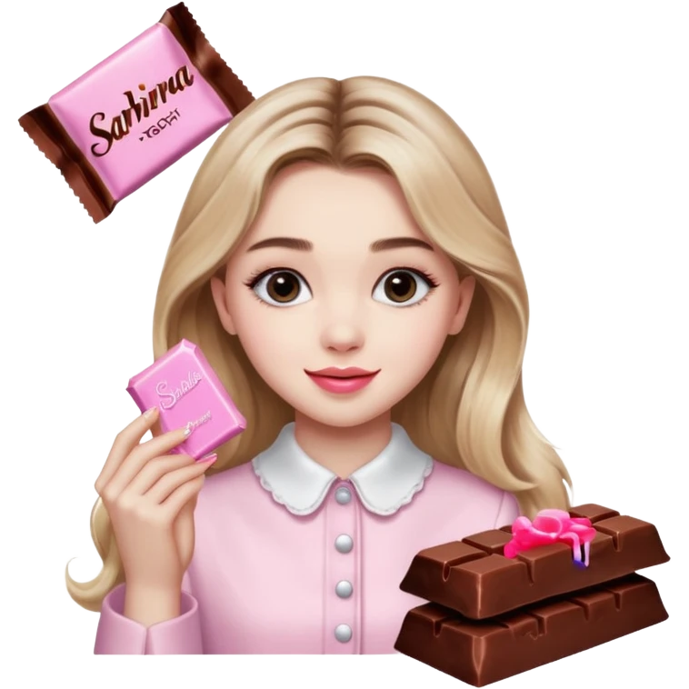 Sabrina carpenter sweet tooth perfume (shaped liked a light pink chocolate bar)  emoji