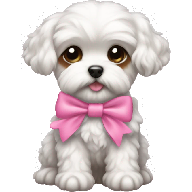 Schichon puppy pink bow emoji