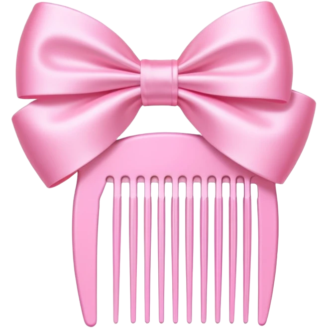 pastel pink comb with a bow emoji