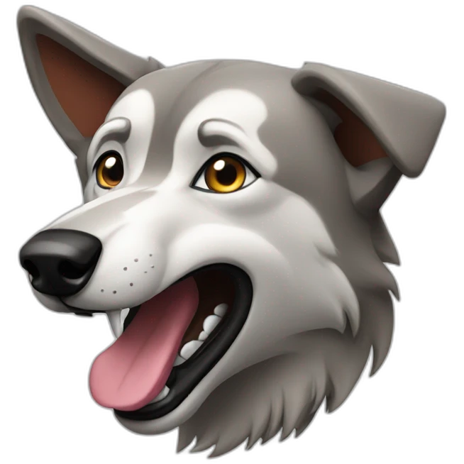 Barking wolf emoji