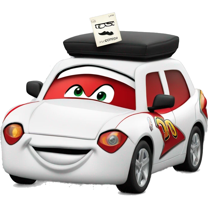 mr.monopoly monopoly go in a disney lightning McQueen car emoji