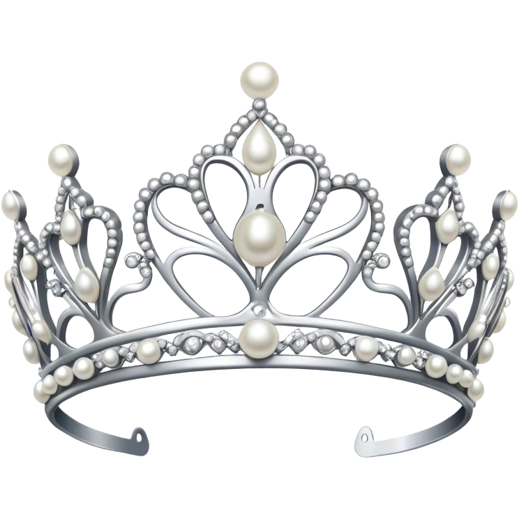 Silver tiara with pearls emoji