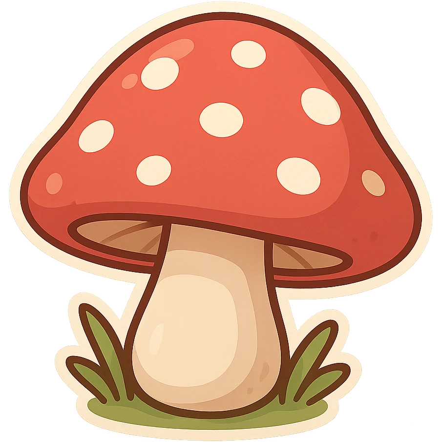 一棵红色白点大蘑菇 emoji