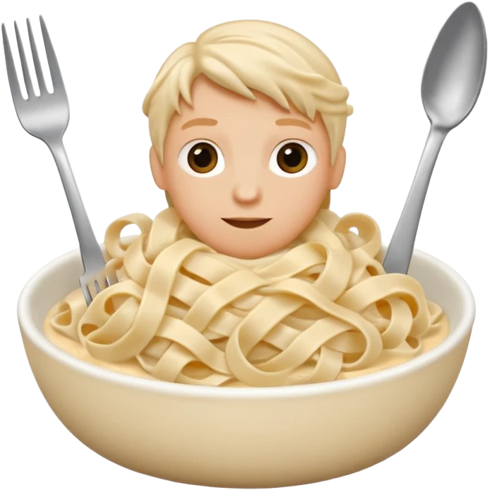 white creamy saucy fettuccine with a fork   emoji