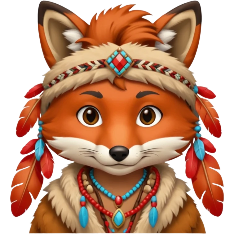 fox in a Native American costume emoji