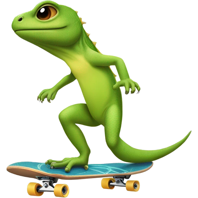 Lizard skateboarding emoji