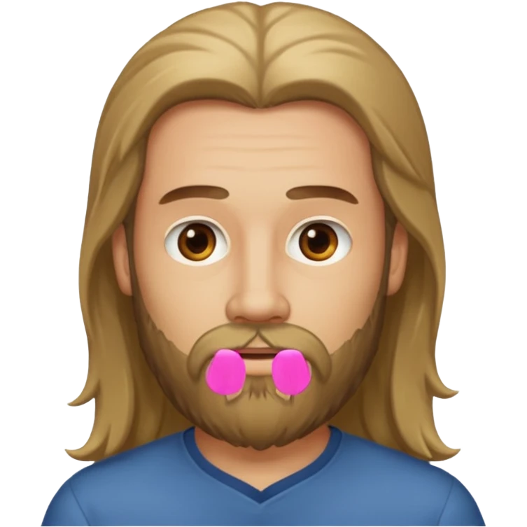 رجل لديه شعر طويل جدا ولحية emoji