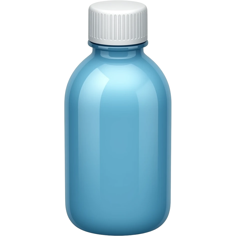 matte blue plastic bottle white cap emoji