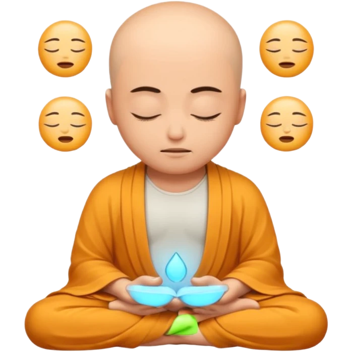 content face typing, eyes closed in a meditative, zen state emoji