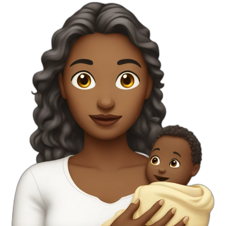 Femme blanche et son bébé emoji