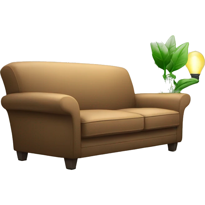 couch with a plant and a lamp emoji
