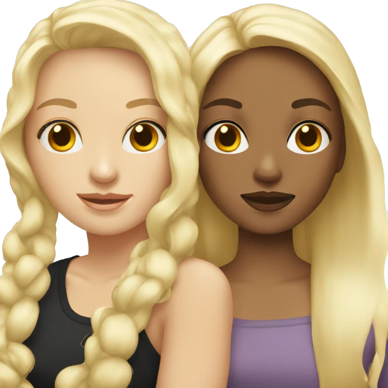 Two white blonde friends emoji