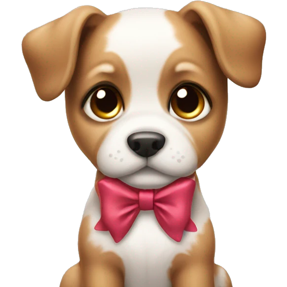 Puppy with a bow emoji