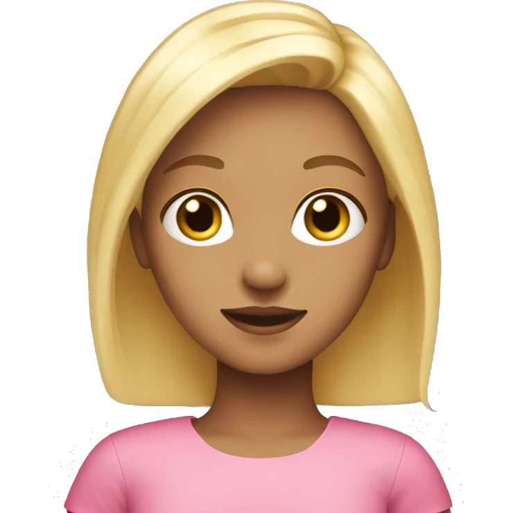 Girl wear pink dress with blond hair  emoji