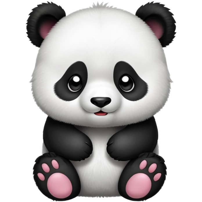 cute panda with grimacing face and paws on cheeks emoji