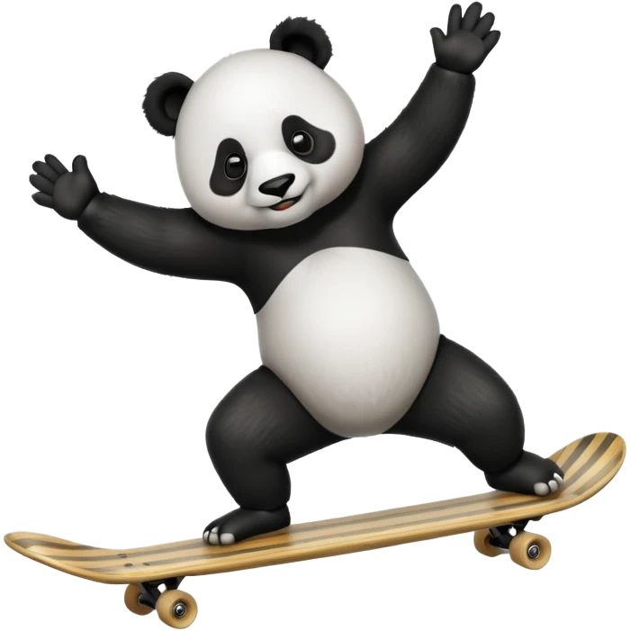 panda on a skateboard, doing a handstand emoji