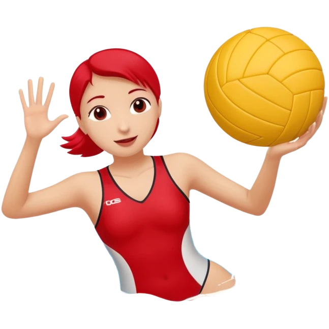 Natación  y voley en un corazón de color  emoji