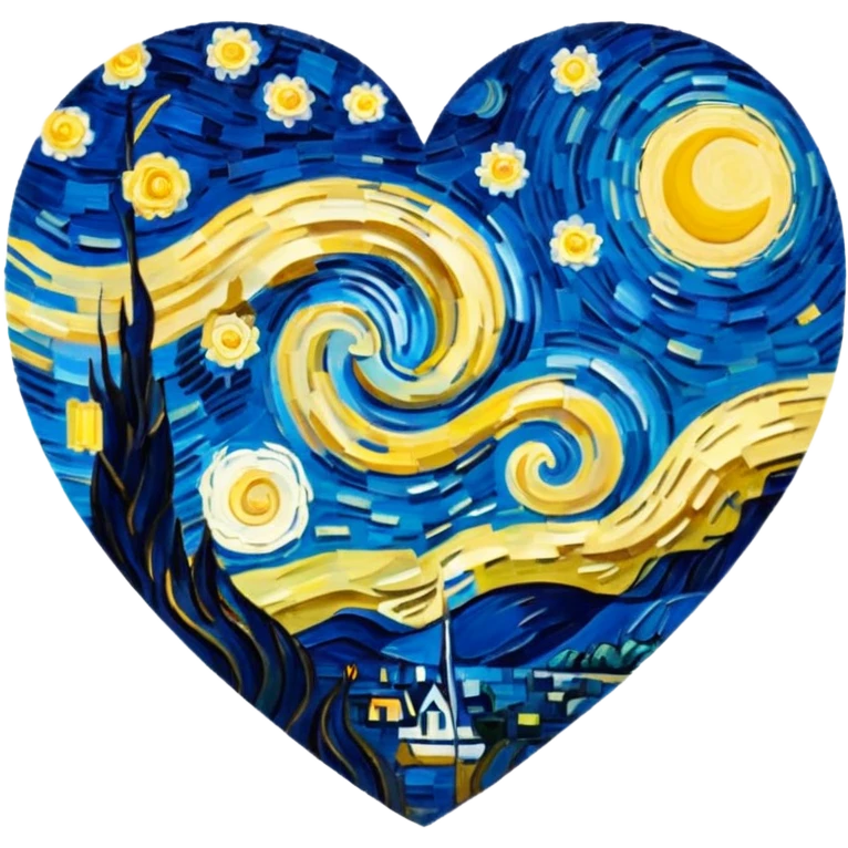 Vangogh starry night heart emoji