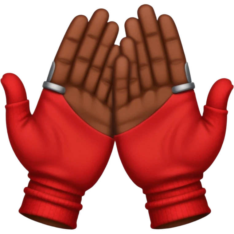 Brown posting hands with red sleeves emoji