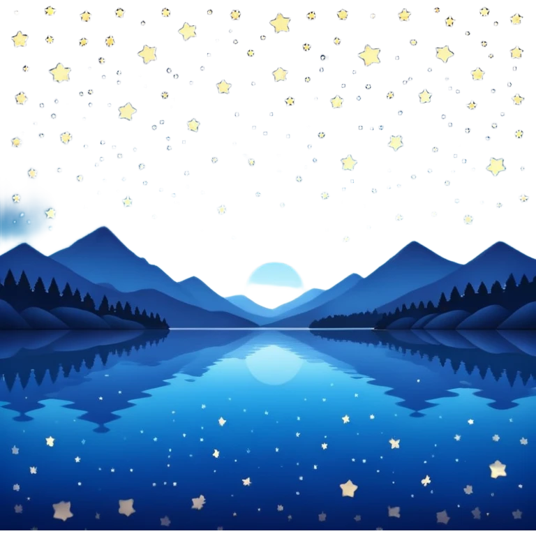Night sky over lake emoji