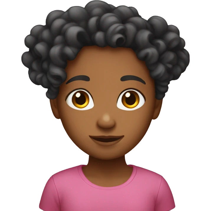 A girl with curly long hair and Dominican emoji