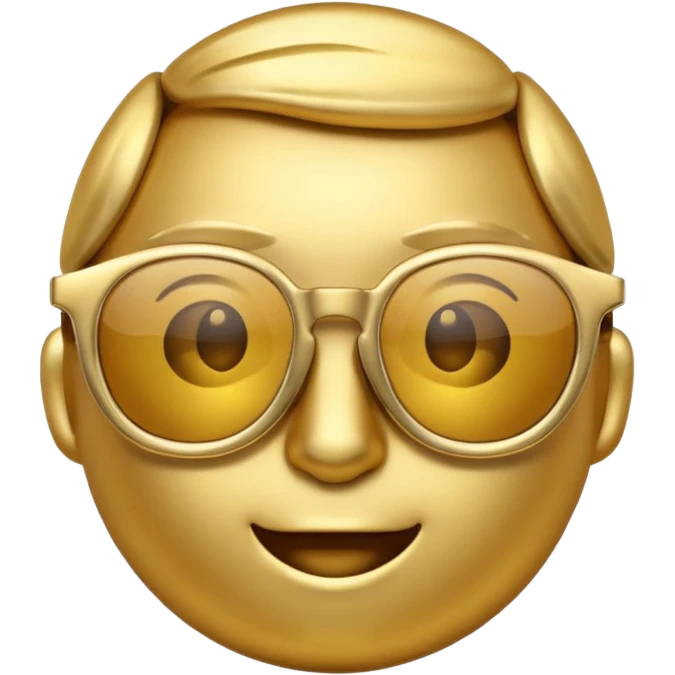 metallic emoji with glasses emoji