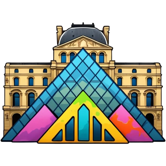 I want a graffiti style Louvre museum sticker. emoji
