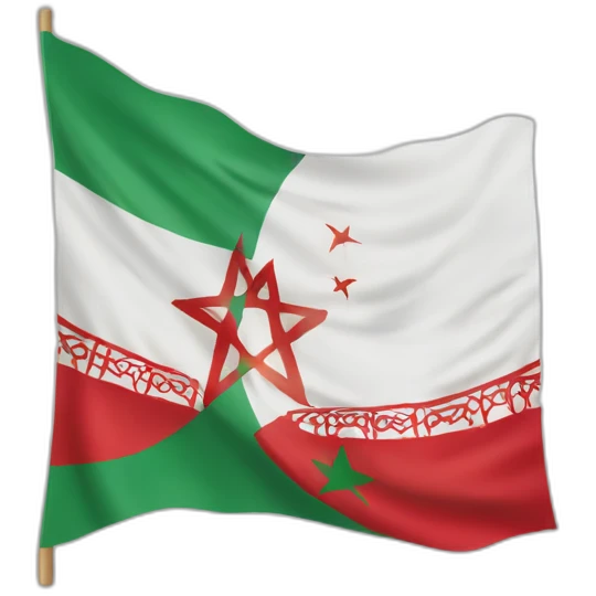 Drapeau Maroc avec plein de coeurs autour emoji