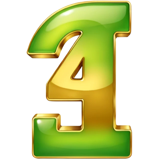 number 4 in golden and green shadows emoji