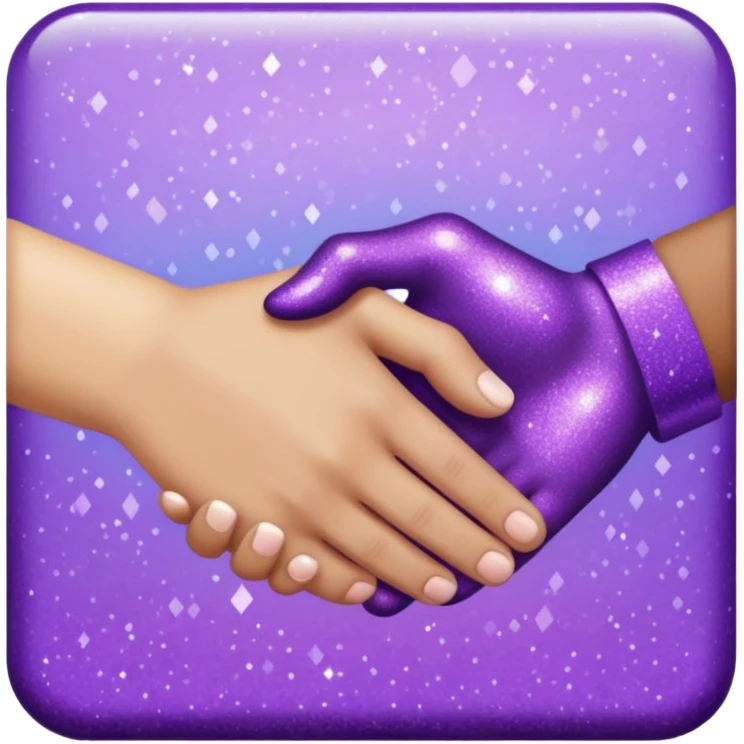 Glitter Purple and Cian handshake emoji