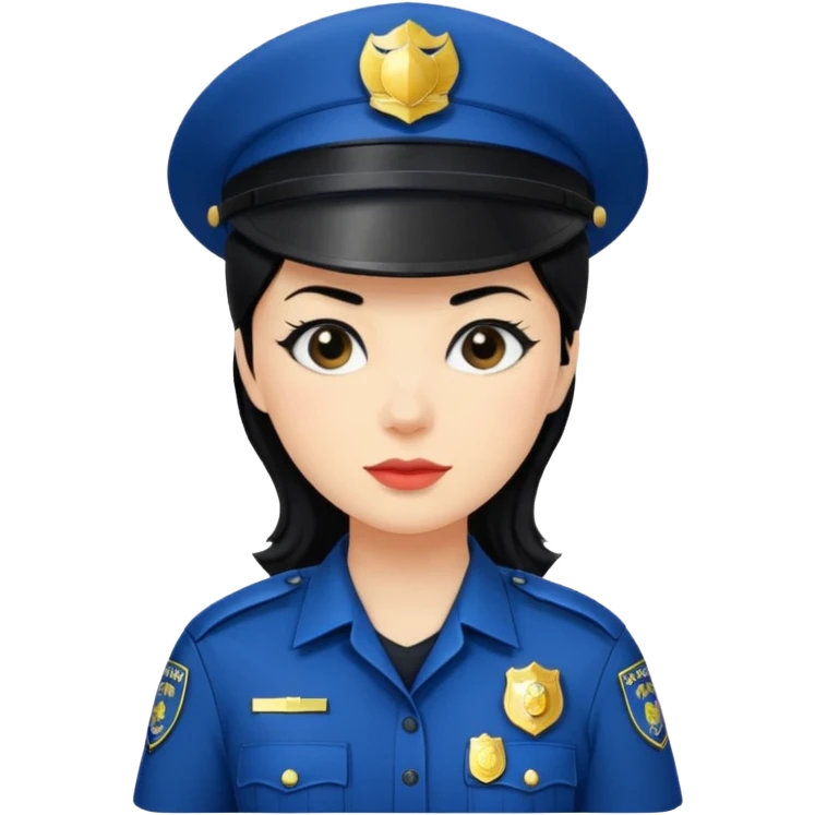 police woman with black hair emoji