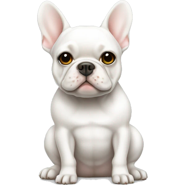 White Frenchie sitting emoji