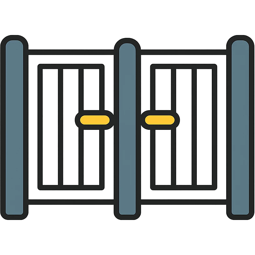 aluminum swing gate, clean and modern design, simple details emoji