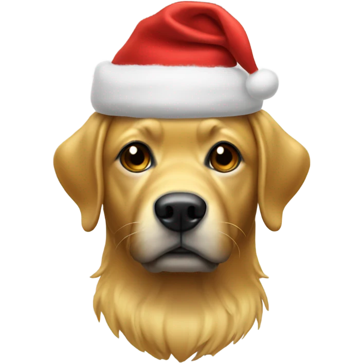 Golden in Christmas hat emoji
